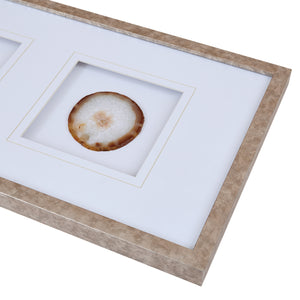 Natural Agate Trio - Natural 100% Real Stone Framed Graphic (4" Agate)