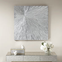 Load image into Gallery viewer, Sunburst - Silver 100% Hand Painted Dimensional Resin Wall Decor
