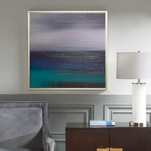 Load image into Gallery viewer, Blue Seascape - Blue Heavy Brush Gel Coat With Silver Framed
