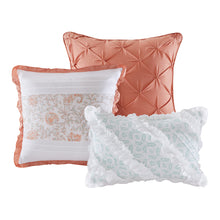 Load image into Gallery viewer, Dawn - Coral 100% Cotton Percale Printed 6pcs Coverlet Set
