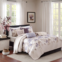 Load image into Gallery viewer, Luna - Taupe 100% Polyester Microfiber Printed 6pcs Coverlet Set
