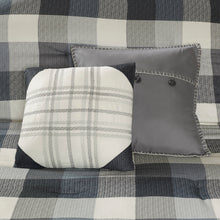 Load image into Gallery viewer, Ridge - Grey 100% Polyester Microfiber Printed Brushed Herringbone 7pcs Comforter Set
