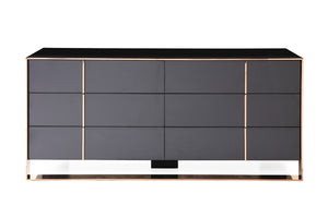 Nova Domus Cartier Modern Black & Rosegold Dresser