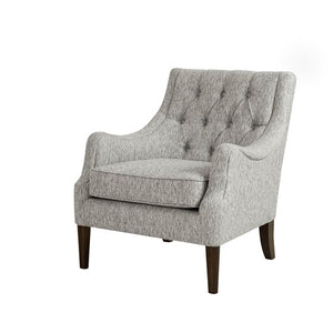 Qwen Button Tufted Accent Chair - Grey