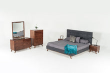 Load image into Gallery viewer, Modrest Addison Mid-Century Modern Grey &amp; Walnut Bedroom Set
