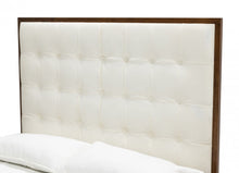 Load image into Gallery viewer, Modrest Amberlie - White Vegan Leather &amp; Walnut Bed
