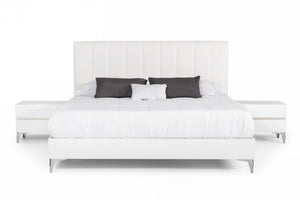 Nova Domus Angela - Italian Modern White Eco Leather Bedroom Set