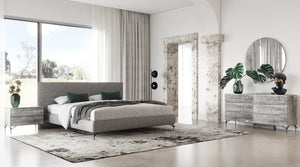 Nova Domus Aria - Italian Modern Grey Fabric Bed