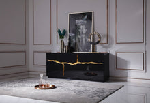 Load image into Gallery viewer, Modrest Aspen - Modern High Gloss Black &amp; Gold Buffet
