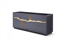 Load image into Gallery viewer, Modrest Aspen - Modern High Gloss Black &amp; Gold Buffet
