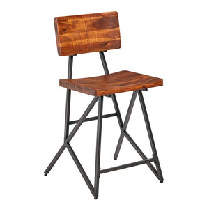 TRESTLE Counter stool - Reclaimed Brown/ Gun Metal