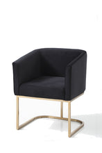 Load image into Gallery viewer, Modrest Yukon Modern Black Velvet &amp; Gold Dining Chair
