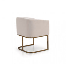 Load image into Gallery viewer, Modrest Yukon Modern White Fabric and Antique Brass Dining Chair
