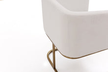 Load image into Gallery viewer, Modrest Yukon Modern White Fabric and Antique Brass Dining Chair
