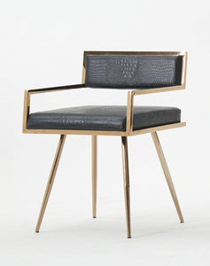 Modrest Rosario Modern Black & Rosegold Dining Chair