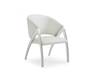 Modrest Rabia Modern White Leatherette Accent Chair