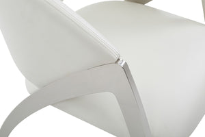 Modrest Rabia Modern White Leatherette Accent Chair