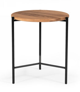 Modrest Bacone - Industrial Oak and Black Iron End Table