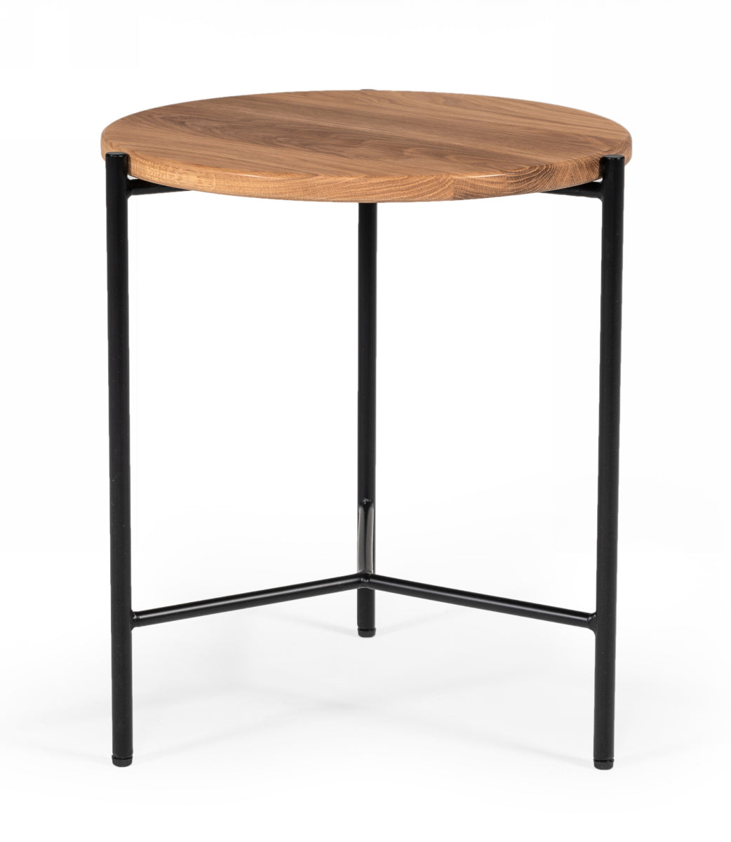Modrest Bacone - Industrial Oak and Black Iron End Table