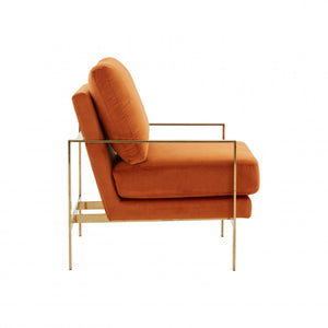 Divani Casa Bayside - Modern Orange Fabric Accent Chair