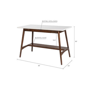 Parker Desk - Off-White/Pecan