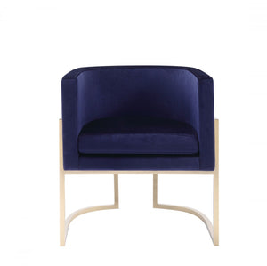 Modrest Betsy - Modern Navy Blue Velvet + Gold Kids Chair