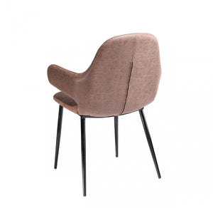 Modrest Bontura - Modern Brown Fabric & Leatherette Accent Chair