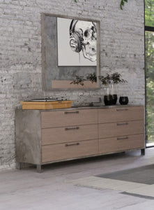 Nova Domus Boston - Modern Brown Oak & Brushed Stainless Steel Dresser