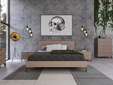 Load image into Gallery viewer, Nova Domus Boston - Modern Light Oak &amp; Brushed Stainless Steel Bed
