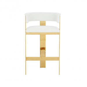 Modrest Boswell - Modern White + Gold Barstool