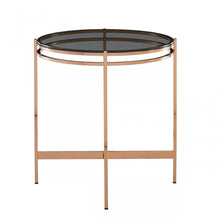 Load image into Gallery viewer, Modrest Bradford - Modern Smoked Glass &amp; Rosegold End Table
