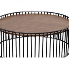 Load image into Gallery viewer, Modrest Bronson Modern Walnut &amp; Black Round Coffee Table

