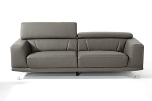 Divani Casa Brustle - Modern Dark Grey Eco-Leather 89" Sofa