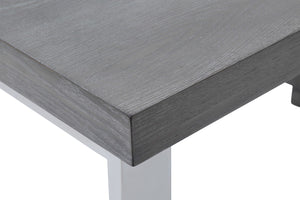 Modrest Carson Modern Grey Elm & Stainless Steel Desk