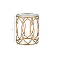 Load image into Gallery viewer, Arlo Metal Eyelet Accent Table - Gold/Glass
