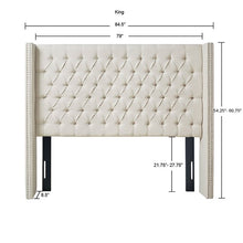 Load image into Gallery viewer, Amelia King Upholstery Headboard - Cream
