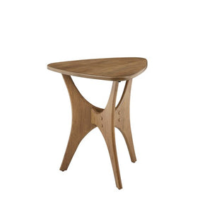 Blaze Triangle Wood Side Table - Light Brown