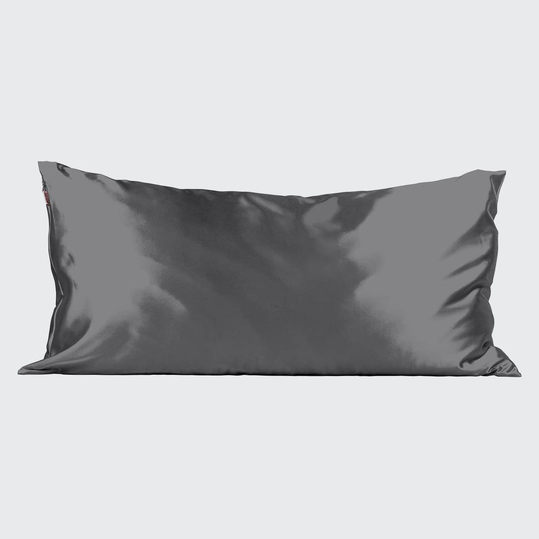 King Satin Pillowcase, Charcoal