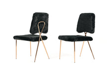 Load image into Gallery viewer, Candace Modern Black Faux Fur Dining Chair (Set of 2)

