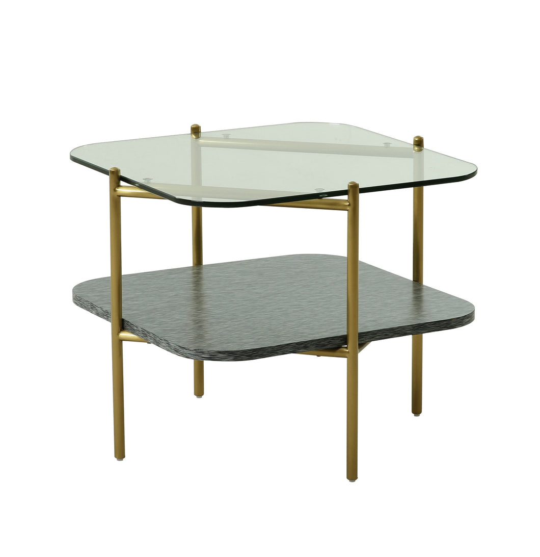 Modrest Cari - Glam Gold + Glass End Table