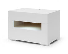 Load image into Gallery viewer, Modrest Ceres - Modern LED White Lacquer Nightstand
