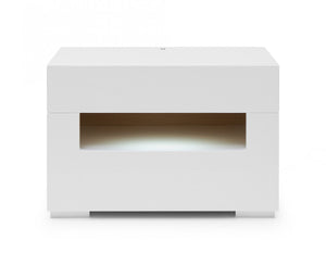 Modrest Ceres - Modern LED White Lacquer Nightstand