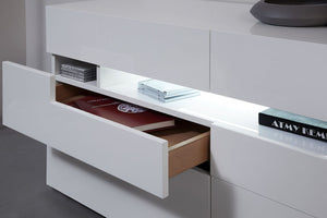 Modrest Ceres - Modern LED White Lacquer Dresser