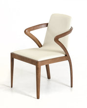 Load image into Gallery viewer, Modrest Falcon Modern Walnut and Cream Dining Chair
