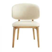 Load image into Gallery viewer, Modrest Chance - Contemporary Cream Fabric and Brown Leatherette Walnut Dining Chair
