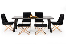 Load image into Gallery viewer, Modrest Chadwick Modern Ebony &amp; Rosegold Dining Table
