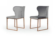 Load image into Gallery viewer, Modrest Chadwick Modern Grey Velvet &amp; Rosegold Dining Chair
