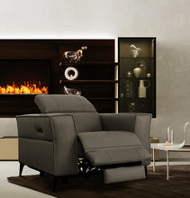 Load image into Gallery viewer, Divani Casa Nella - Modern Dark Grey Leather Armchair with Electric Recliner
