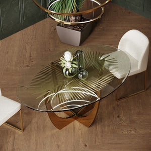 Modrest Chambers - Glass & Gold Dining Table