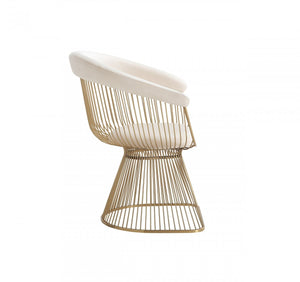 Modrest Chandler - Modern Beige Velvet & Gold Dining Chair